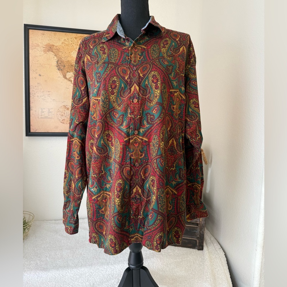 Claiborne paisley button down shirt